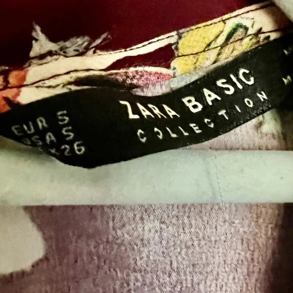 Zara Burgundy Floral Print Jumpsuit Size Small - Picture 12 of 13